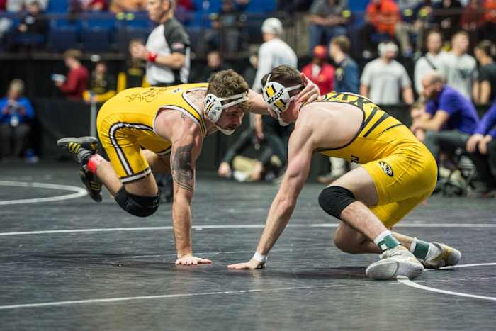 Missouri's Keegan O'Toole and Wyoming’s Cooper Voorhees.